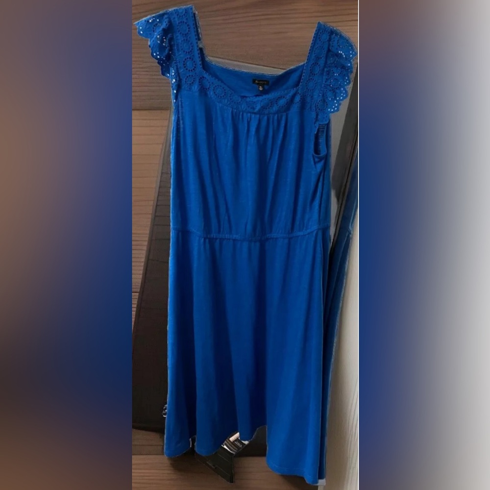 NWT Talbots Cobalt Blue Cotton Dress Womens Size XL Sleeveless